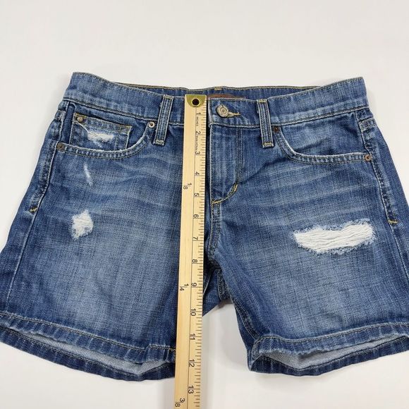Joe's Samara Distressed Jean Shorts Women's 25 Mid Rise Denim Medium Wash Blue - Picture 8 of 10